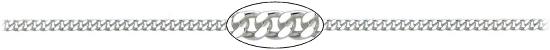 Silver chain 18 inch High polish Sterling Silver 2.4mm x 1.2mm classic curb
