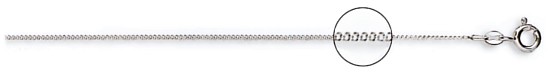 Silver chain 18 inch High polish Sterling Silver 1mm x 0.6mm classic curb, 1.5 grams.