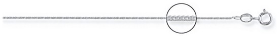 Silver chain 18 inch High polish Sterling Silver 1.1mm x 0.65mm classic curb, 2 grams.