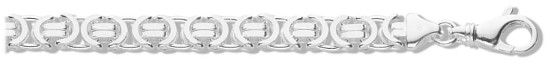 Silver chain 20 inch High polish Sterling Silver Mens 7mm x 3mm byzantine, 50 grams.