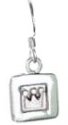 Silver drop earrings High polish Sterling Silver Crown