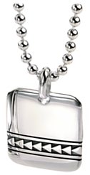 Silver necklace High polish Oxidised Sterling Silver Mens arrow lozenge on 20 inch ball
