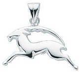 Silver pendant High polish Sterling Silver Capricorn, 3.4 grams.