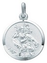 Silver pendant High polish Sterling Silver St Christopher small, 3.1 grams.