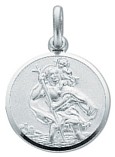 Silver pendant High polish Sterling Silver St Christopher medium, 5.4 grams.