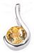 Silver pendant Citrine quartz High polish Sterling Silver Hook held jewel