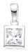 Silver pendant Clear zirconium High polish Sterling Silver Square