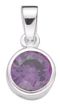 Silver pendant Lavender CZ High polish Sterling Silver Round