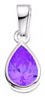 Silver pendant Lavender CZ High polish Sterling Silver Tear