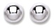 Silver stud earrings High polish Sterling Silver 6mm ball rhodium plated