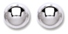Silver stud earrings High polish Sterling Silver 8mm ball rhodium plated