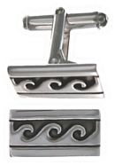 Silver cufflinks High polish Oxidised Sterling Silver Celtic wave