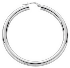 Silver hoop earrings High polish Sterling Silver Circle plain 3mm, 8.4 grams.