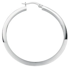 Silver hoop earrings High polish Sterling Silver Triangle circle, 8.6 grams.