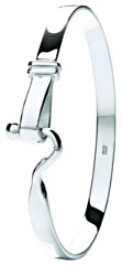Silver bangle High polish Sterling Silver Hook catch 45mm diam, 8.7 grams.