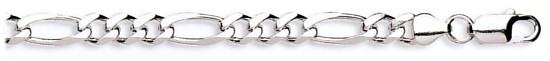 Silver chain High polish Sterling Silver 20 inch 7mm by 2.4mm figaro, 34 grams.
