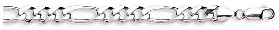 Silver chain High polish Sterling Silver 20 inch 7.5mm figaro, 41 grams.