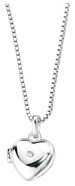 Silver necklace High polish Sterling Silver Diamond Girls locket heart on 14 inch chain, 3.5 grams.
