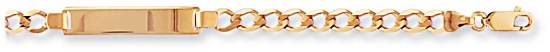 Gold bracelet High polish 9ct gold Identity curb 4.5mm 6 inch, 4.3 grams.