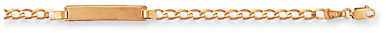 Gold bracelet High polish 9ct gold Identity curb 6 inch, 2.6 grams.