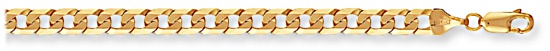 Gold bracelet High polish 9ct Gold 5.5mm by 1.1mm curb flat angular 8.5 inch, 6.5 grams.