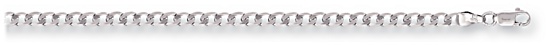Gold chain 24 inch High polish 9ct white gold 2.85mm by 0.7mm curb, 5.9 grams.