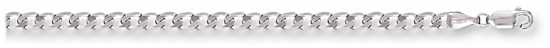 Gold chain 24 inch High polish 9ct white gold 3.7mm by 0.85mm curb, 9.4 grams.