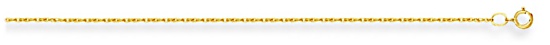 Gold chain 16 inch High polish 9ct gold 1mm Prince of Wales, 0.8 grams.