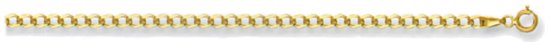Gold chain 16 inch High polish 9ct gold 2.75mm x 0.6mm curb economy, 3.0 grams.