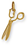 Gold pendant High polish 9ct gold Scissors, 0.9 grams.