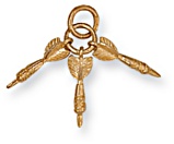 Gold pendant High polish 9ct gold Three darts, 1.4 grams.