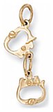 Gold pendant High polish 9ct gold Handcuffs, 1.1 grams.
