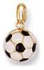 Gold pendant High polish Enamel 9ct gold Football, 1.1 grams.