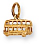 Gold pendant High polish 9ct gold Bus doubledecker width 12.7mm, 1.1 grams.