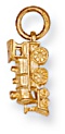 Gold pendant High polish 9ct gold Steam train, 1.5 grams.
