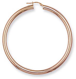 Gold hoop earrings High polish 9ct gold Circle plain 58mm, 5.5 grams.