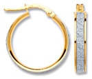 Gold hoop earrings High polish 9ct gold Bowl shape moondust 19mm, 1.7 grams.