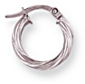 Gold hoop earrings High polish 9ct white gold Star twist 14mm, 0.8 grams.