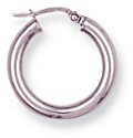 Gold hoop earrings High polish 9ct white gold Round 20mm, 1.3 grams.