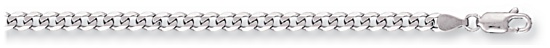 Gold chain High polish 9ct white gold 24 inch 3.6mm by 1.2mm curb, 16.5 grams.