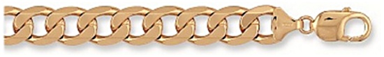 Gold chain High polish 9ct gold 30 inch 11.7mm by 3mm curb, 133 grams.