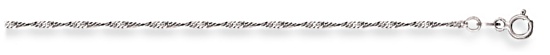 Gold chain High polish 9ct white gold 20 inch 1.6mm singapore, 2.7 grams.