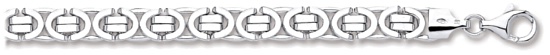 Gold chain High polish 9ct white gold 20 inch 7.2mm by 2.5mm byzantine, 50 grams.