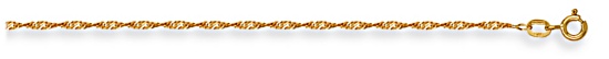 Gold chain High polish 9ct gold 20 inch 1.6mm singapore, 2.4 grams.
