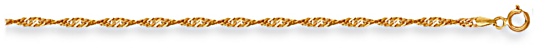 Gold chain High polish 9ct gold 20 inch 2.3mm singapore, 3.8 grams.