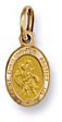 Gold pendant High polish 9ct gold St Christopher oval small, 0.9 grams.