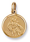 Gold pendant High polish 9ct gold St Christopher round medium, 3.0 grams.