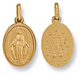 Gold pendant High polish 9ct gold Madonna dble sided oval medium, 2.1 grams.
