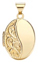 Gold pendant High polish 9ct gold Oval half patterned