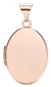 Gold pendant High polish 9ct rose gold Oval plain